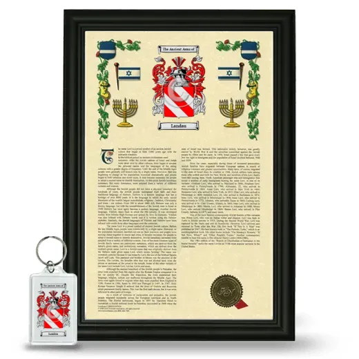 Landau Framed Armorial History and Keychain - Black