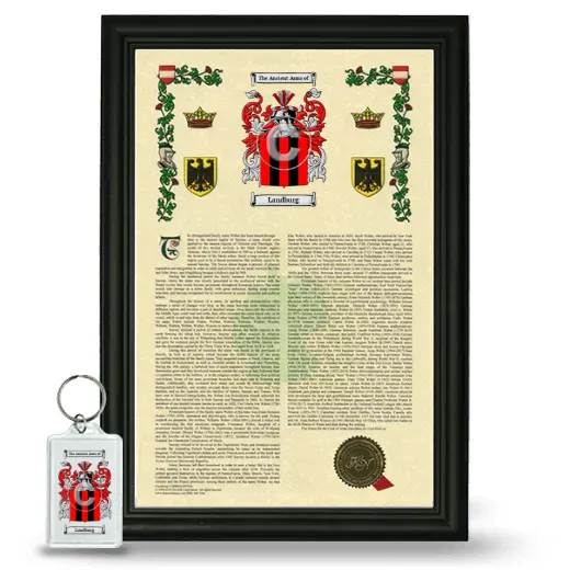 Landburg Framed Armorial History and Keychain - Black