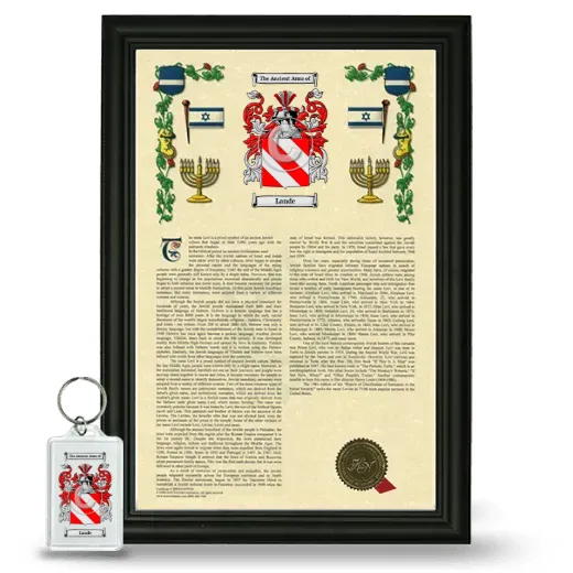 Lande Framed Armorial History and Keychain - Black