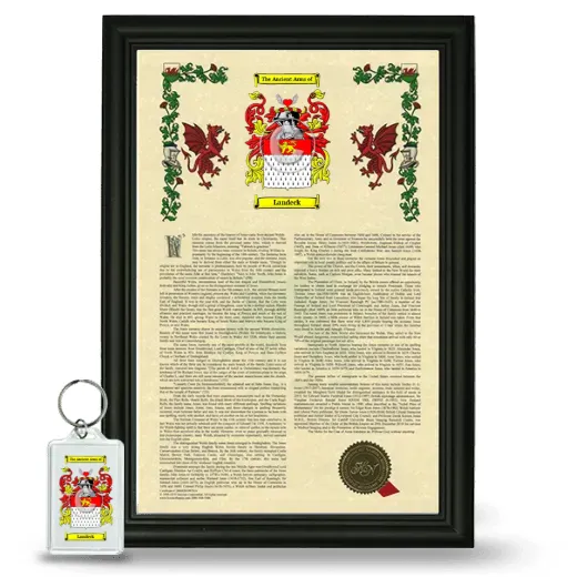Landeck Framed Armorial History and Keychain - Black