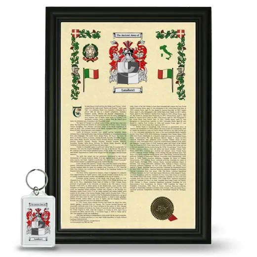 Landucci Framed Armorial History and Keychain - Black