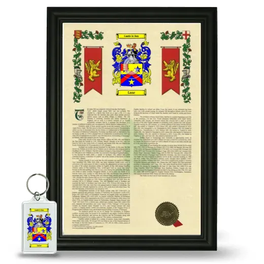 Lane Framed Armorial History and Keychain - Black