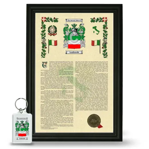 Lanfranchi Framed Armorial History and Keychain - Black