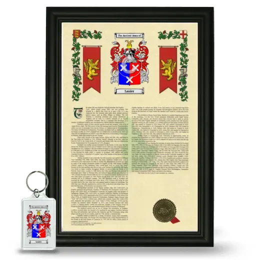 Lanier Framed Armorial History and Keychain - Black