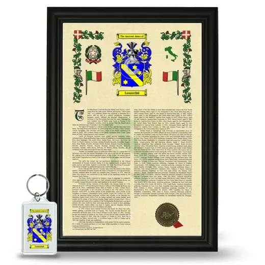 Lanzarini Framed Armorial History and Keychain - Black