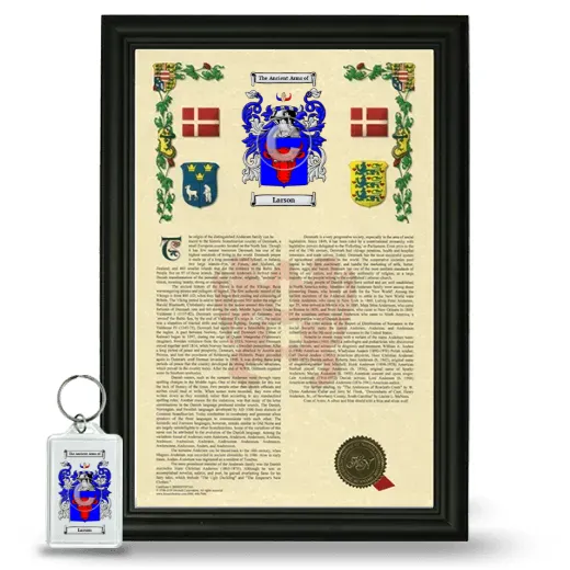 Larson Framed Armorial History and Keychain - Black