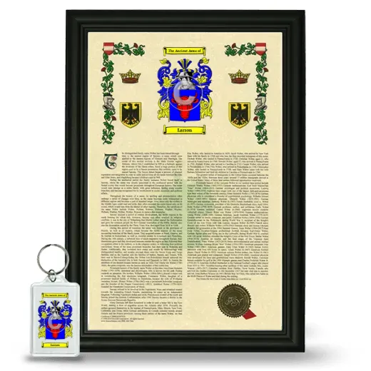 Larson Framed Armorial History and Keychain - Black