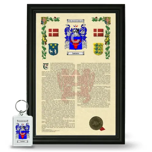 Larssen Framed Armorial History and Keychain - Black