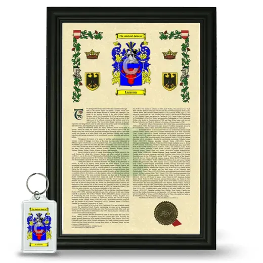 Larsson Framed Armorial History and Keychain - Black