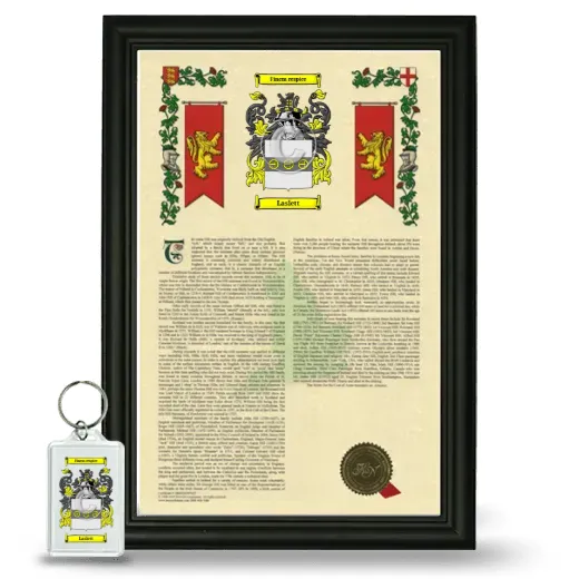 Laslett Framed Armorial History and Keychain - Black