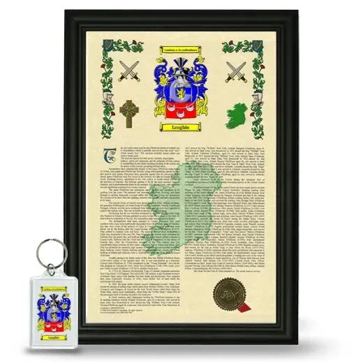 Laughin Framed Armorial History and Keychain - Black