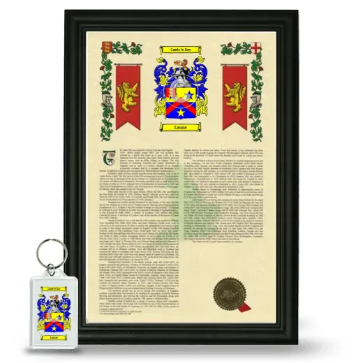 Laune Framed Armorial History and Keychain - Black