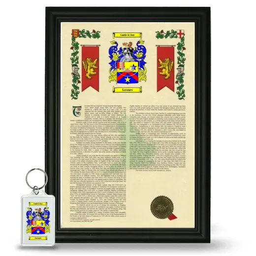 Launes Framed Armorial History and Keychain - Black