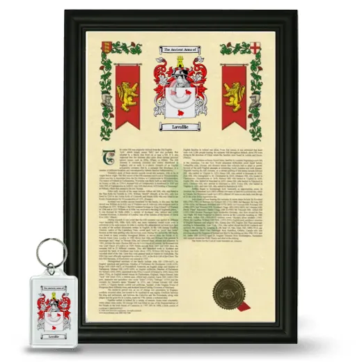 Lavallie Framed Armorial History and Keychain - Black