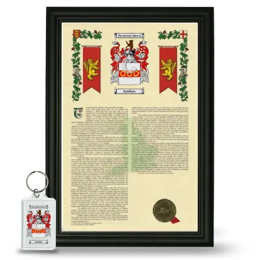 Lawhun Framed Armorial History and Keychain - Black