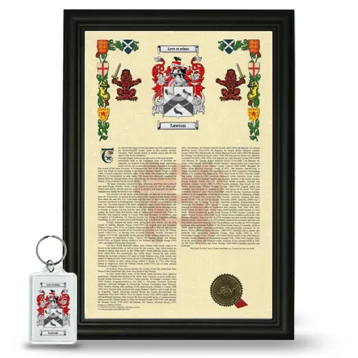 Lawson Framed Armorial History and Keychain - Black