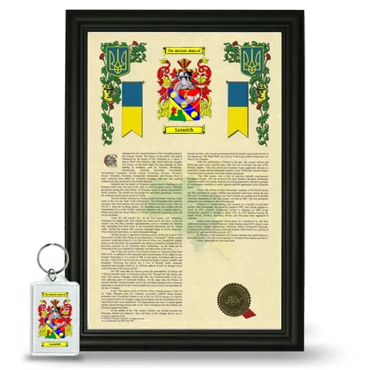 Lazarich Framed Armorial History and Keychain - Black