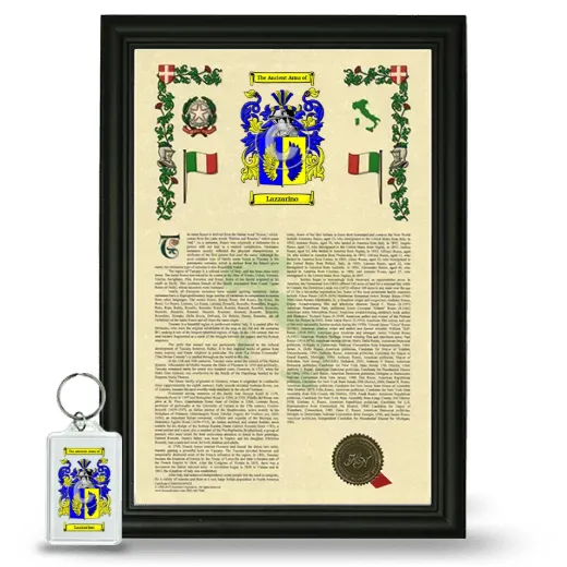 Lazzarino Framed Armorial History and Keychain - Black