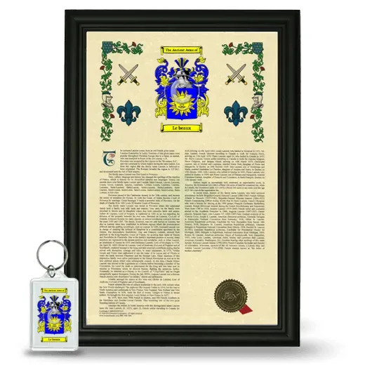 Le beaux Framed Armorial History and Keychain - Black
