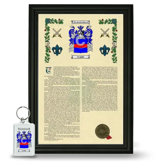Le pain Framed Armorial History and Keychain - Black