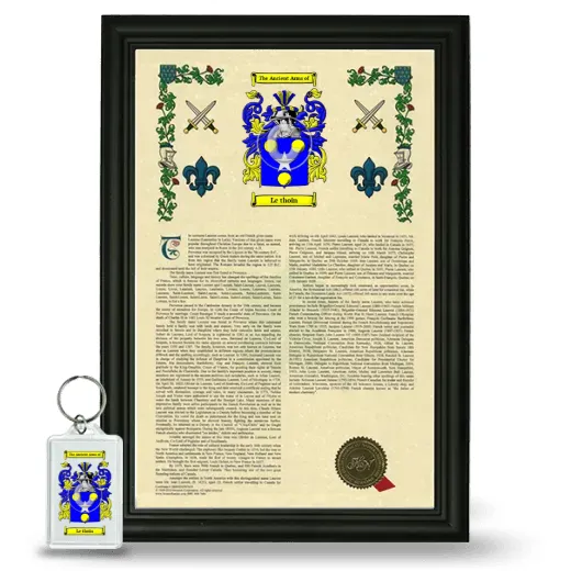 Le thoin Framed Armorial History and Keychain - Black