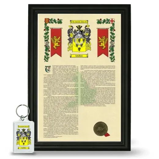 Leadam Framed Armorial History and Keychain - Black