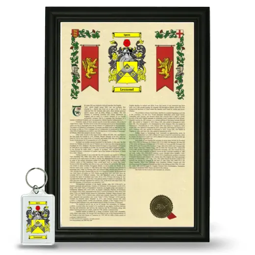 Leamond Framed Armorial History and Keychain - Black