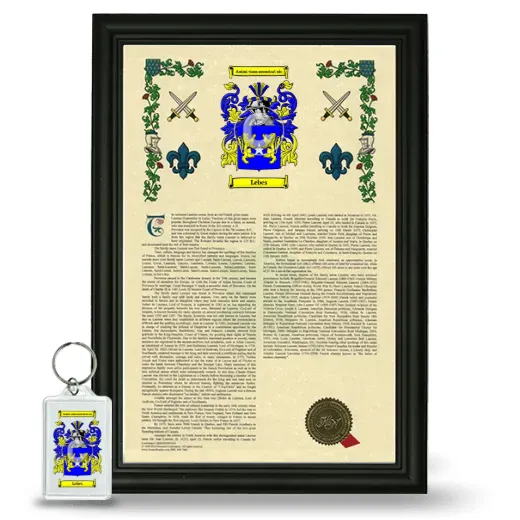 Lebes Framed Armorial History and Keychain - Black