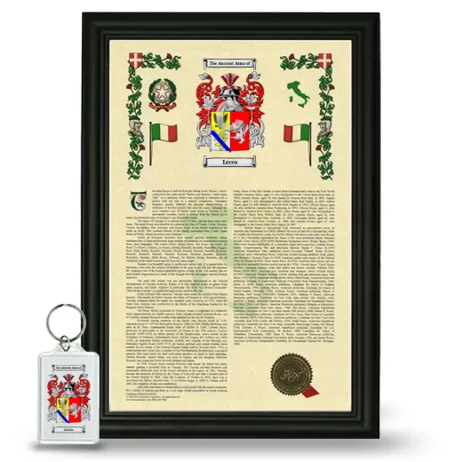 Lecco Framed Armorial History and Keychain - Black