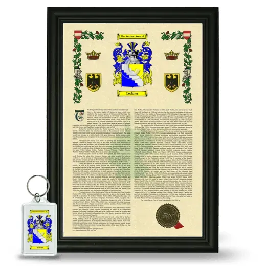Leckner Framed Armorial History and Keychain - Black