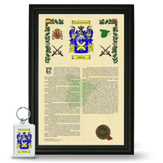 Ledesma Framed Armorial History and Keychain - Black