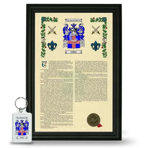 Leflore Framed Armorial History and Keychain - Black