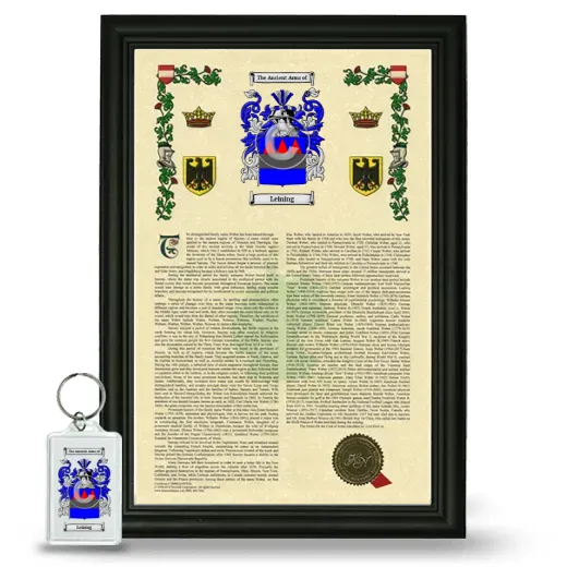 Leining Framed Armorial History and Keychain - Black