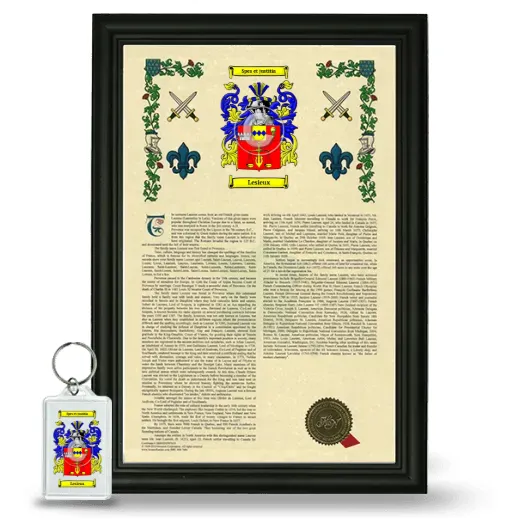 Lesieux Framed Armorial History and Keychain - Black