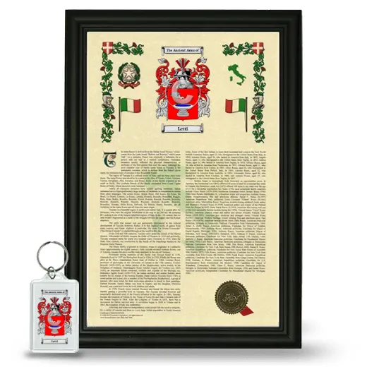 Letti Framed Armorial History and Keychain - Black