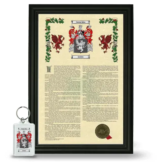 Lewes Framed Armorial History and Keychain - Black
