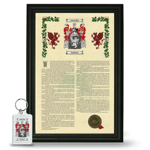 Lewiston Framed Armorial History and Keychain - Black