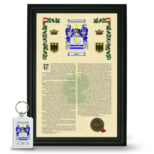 Leyer Framed Armorial History and Keychain - Black