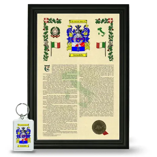 Licciardello Framed Armorial History and Keychain - Black