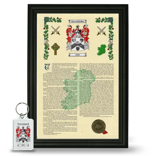 Lices Framed Armorial History and Keychain - Black