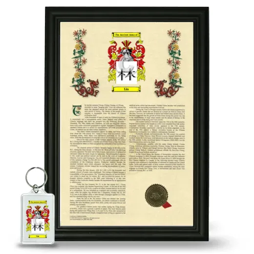 Lin Framed Armorial History and Keychain - Black