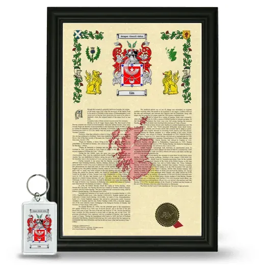 Lin Framed Armorial History and Keychain - Black