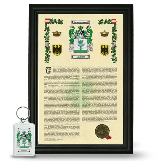 Lindener Framed Armorial History and Keychain - Black