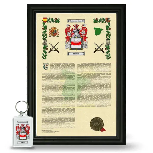 Liniers Framed Armorial History and Keychain - Black
