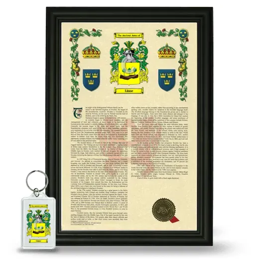 Linne Framed Armorial History and Keychain - Black