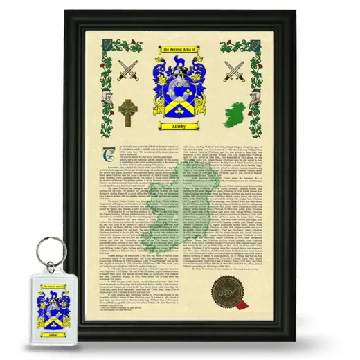 Linsky Framed Armorial History and Keychain - Black