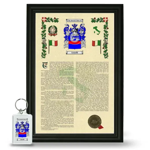 Lionelli Framed Armorial History and Keychain - Black