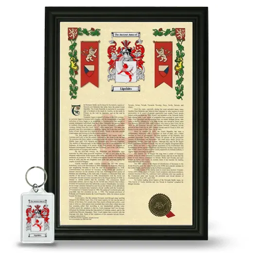 Lipshits Framed Armorial History and Keychain - Black