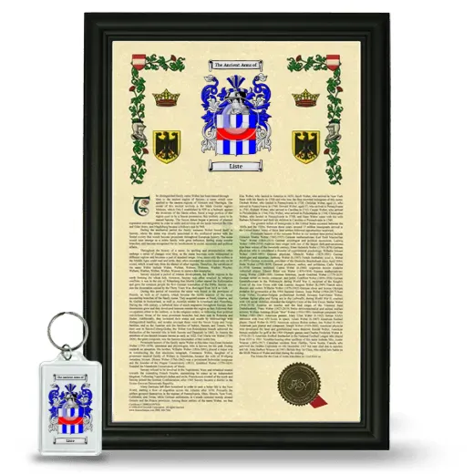 Liste Framed Armorial History and Keychain - Black