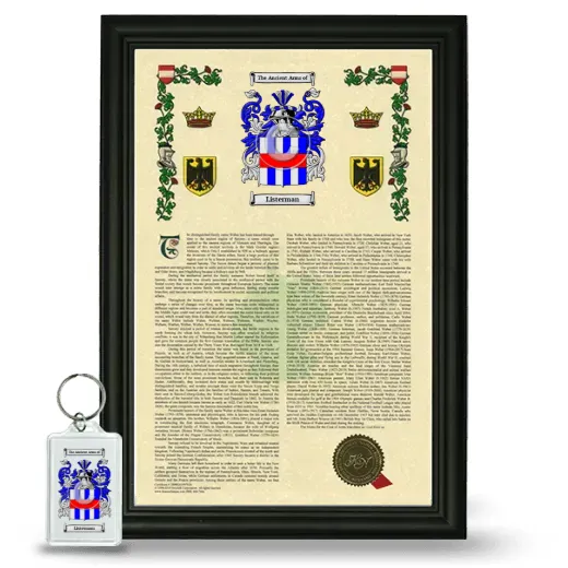 Listerman Framed Armorial History and Keychain - Black